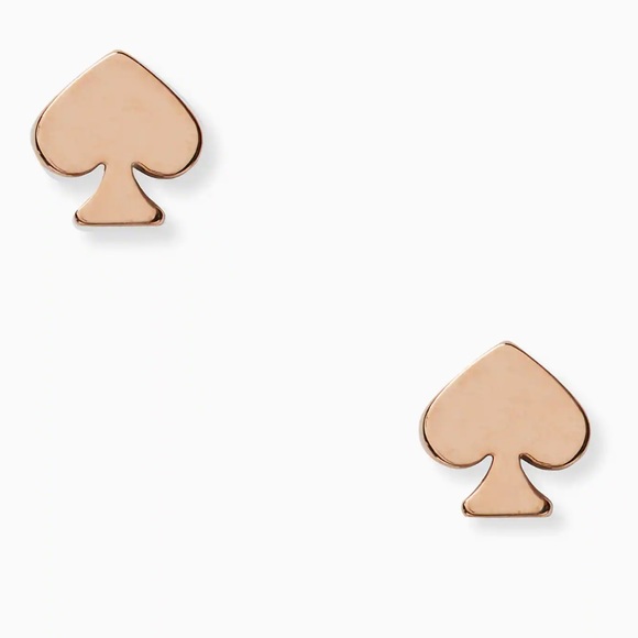 New Kate Spade Signature Spade Mini Rose gold Studs - Picture 1 of 8